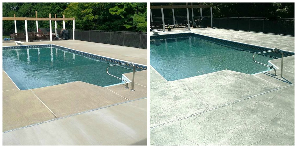 pool deck washing before and after